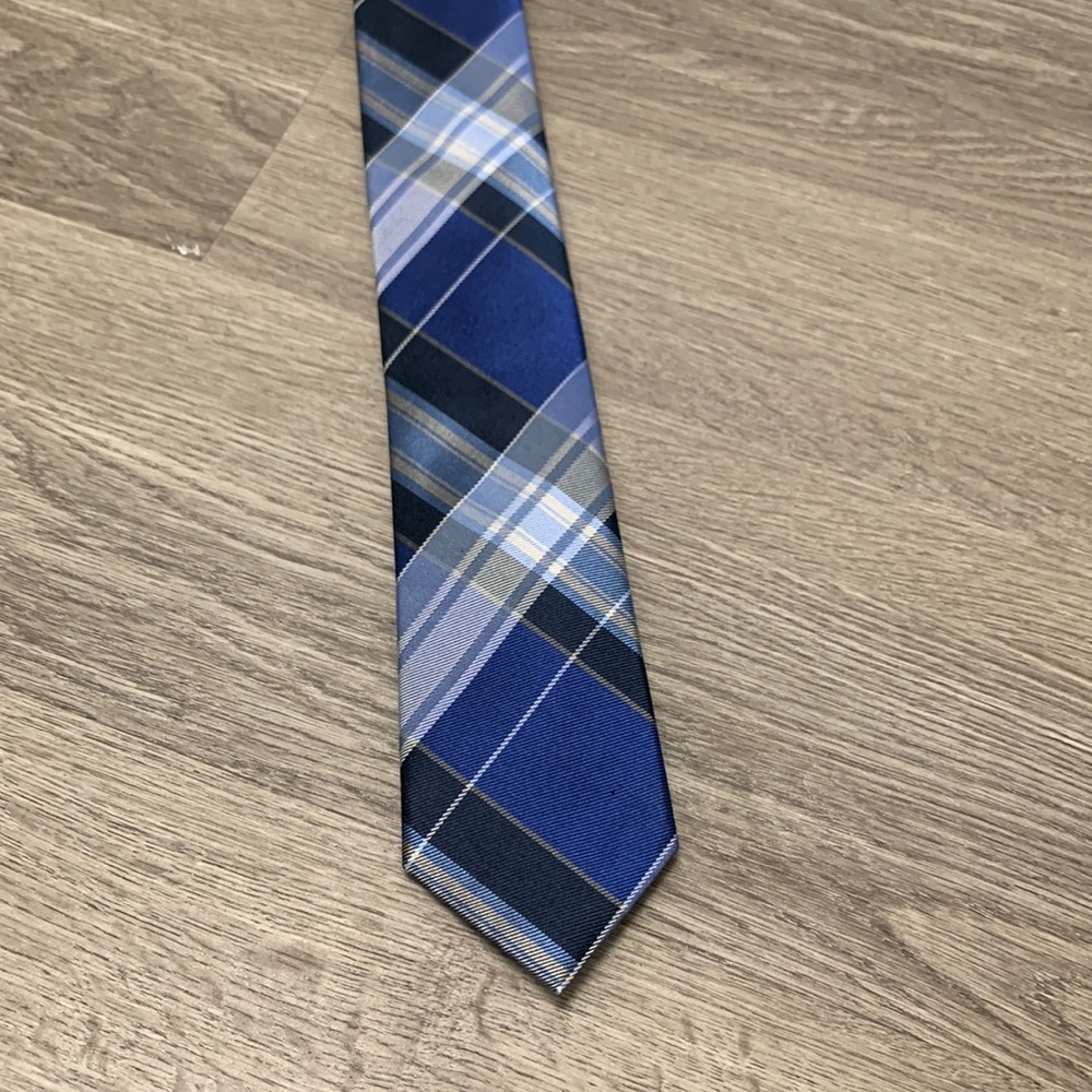 Kenneth Cole Reaction Tie - blue plaid print